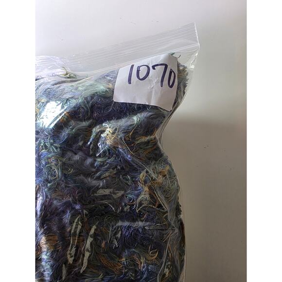 Vintage SIDE EFFECTS Blue Green Fuzzy Open Front Shaggy Cardigan SZ M - Picture 8 of 8